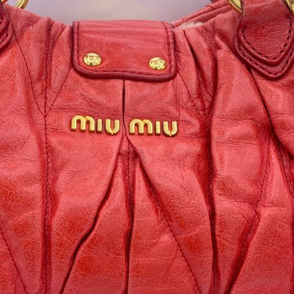 Miu Miu Red Leather Handbag – Made in Italy - Picture 12 of 14